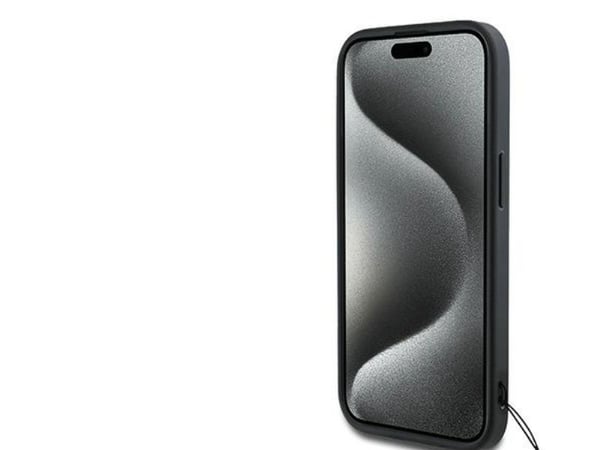 Dėklas DKNY DKHCP15SPBSWSK iPhone 15 / 14 /13 6,1" juoda/juodas hardt deksel Håndleddsstropp Stock Logo