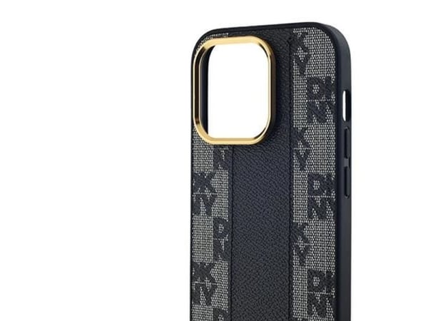 Apple iPhone 14 Pro DKNY Hardcase Nahka Checkered Mono Pattern MagSafe (DKHMP14LPCPVSLK) dėklas telefonui juodos spalvos