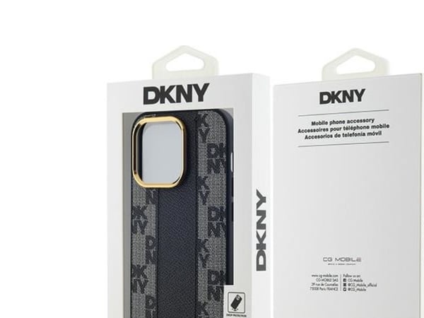 Apple iPhone 14 Pro DKNY Hardcase Nahka Checkered Mono Pattern MagSafe (DKHMP14LPCPVSLK) dėklas telefonui juodos spalvos