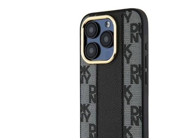DKNY Leather Checkered Mono Pattern MagSafe - fodral iPhone 15 Pro Max (svart)