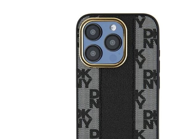 DKNY Leather Checkered Mono Pattern MagSafe - fodral iPhone 15 Pro Max (svart)