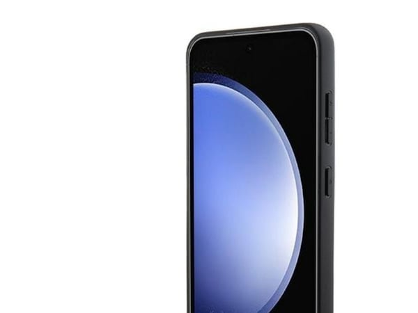 DKNY läderfodral med rutig mono-mönster MagSafe till Samsung Galaxy S24+ (svart)