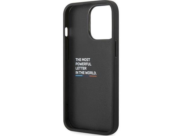BMW BMHCP13X22NBCK hårt fodral till Apple iPhone 13 Pro Max 6,7" svart Leather Carbon