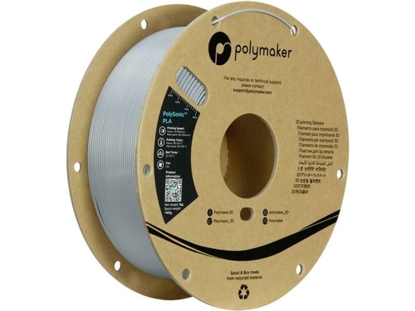 Polymaker PolySonic High Speed PLA 1,75 mm 1 kg - grå