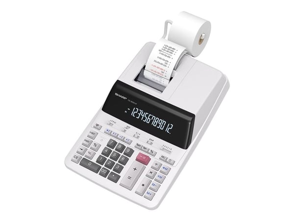 Sharp CS-2635LW - Utskriftsberäknare - LCD - 12 siffror - batteri, Växelströmadapter