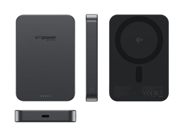 PanzerGlass empower EM82609 varavirtalähde 10000 mAh Qi2 20W USB-C, Space Black