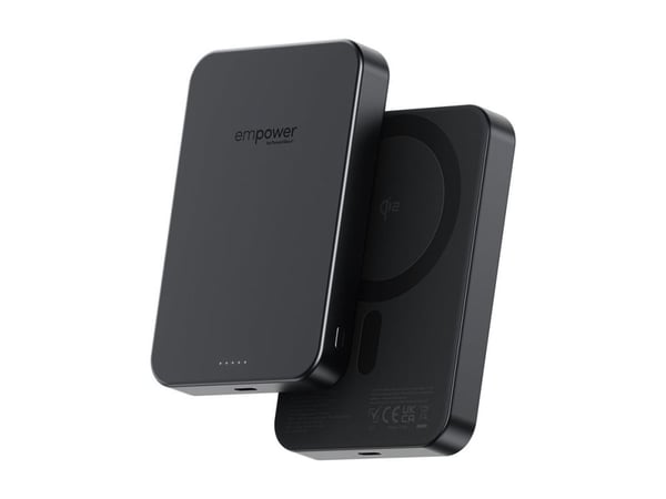PanzerGlass empower EM82609 varavirtalähde 10000 mAh Qi2 20W USB-C, Space Black