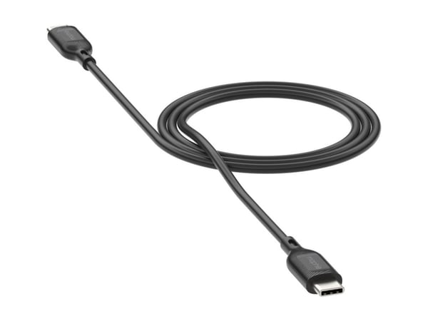 mophie essentials - USB-kabel - USB-C (hane) till USB-C (hane) - 1 m - USB Power Delivery (60W) - svart