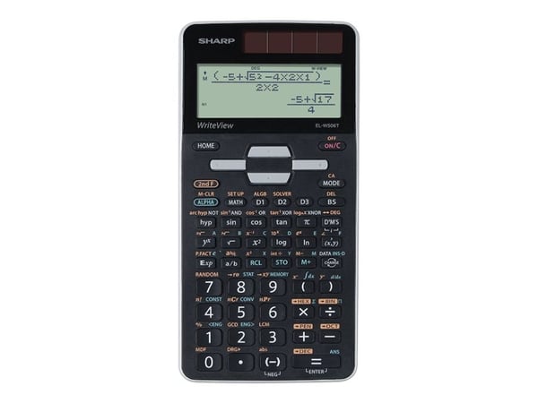 Sharp EL-W506T, Tasku, Näyttölaskin, 16 lukua, Akku/Aurinko, Musta, Harmaa