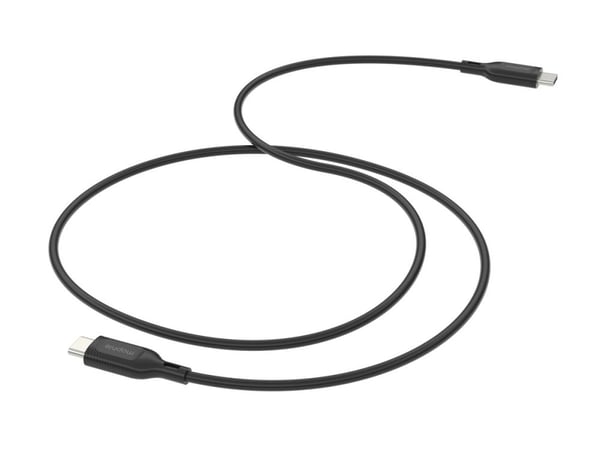 mophie essentials - USB-kabel - USB-C (hane) till USB-C (hane) - 1 m - USB Power Delivery (60W) - svart