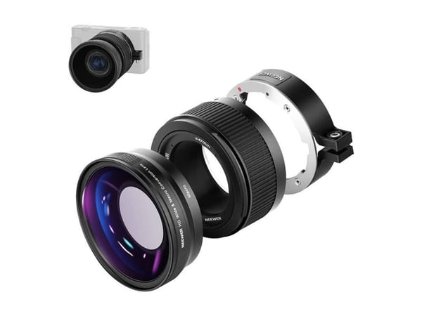 Neewer vidvinkelobjektiv for Sony ZV1 (svart)