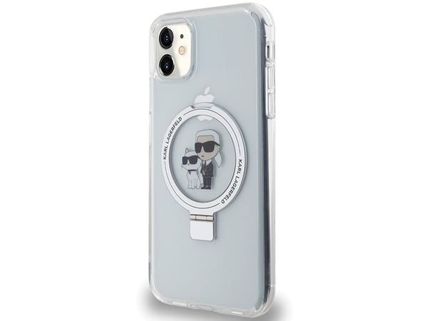 Karl Lagerfeld KLHMN61HMRSKCH iPhone 11/Xr 6,1" hårt skal vit Ring Stand Karl & Choupettte Mag