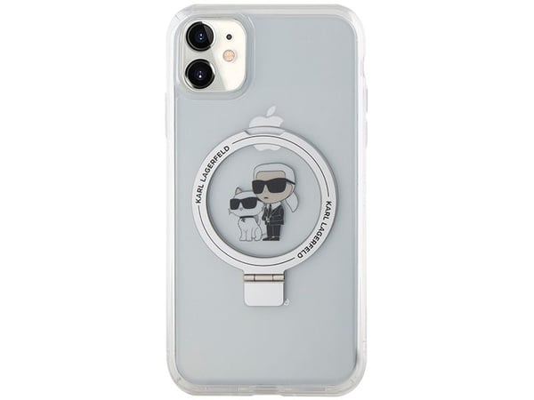Karl Lagerfeld KLHMN61HMRSKCH iPhone 11/Xr 6,1" hårt skal vit Ring Stand Karl & Choupettte Mag