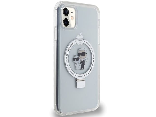 Karl Lagerfeld KLHMN61HMRSKCH iPhone 11/Xr 6,1" hårt skal vit Ring Stand Karl & Choupettte Mag