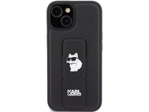 Karl Lagerfeld KLHCP15SGSACHPK Apple iPhone 15/14/13 6,1" hårt skal Gripstand Saffiano Chou svart