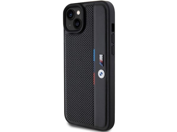 Skal BMW BMHCP15M23 PUPVK Apple iPhone 15 Plus 14 Plus 6.7" svart hårt skal Perforated Tricolor Line