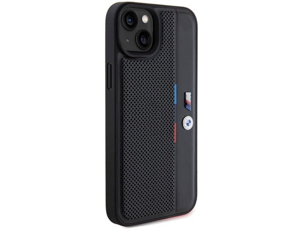 Skal BMW BMHCP15M23 PUPVK Apple iPhone 15 Plus 14 Plus 6.7" svart hårt skal Perforated Tricolor Line