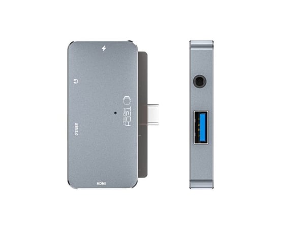 Tech-Protect USB-hub adapter V6 4-i-1 grå