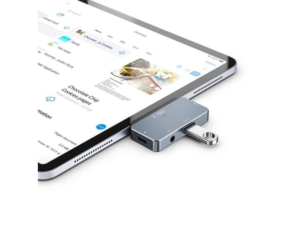 Tech-Protect USB-hub adapter V6 4-i-1 grå
