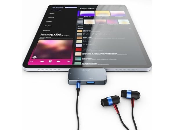 Tech-Protect USB-hub adapter V6 4-i-1 grå
