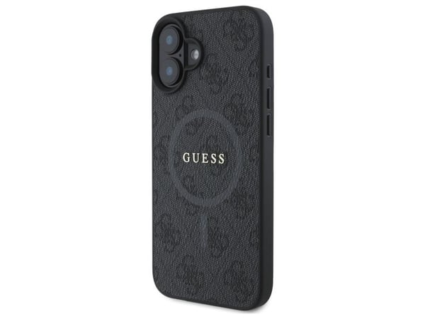 Guess PU-läder ring MagSafe-skal för iPhone 16 svart