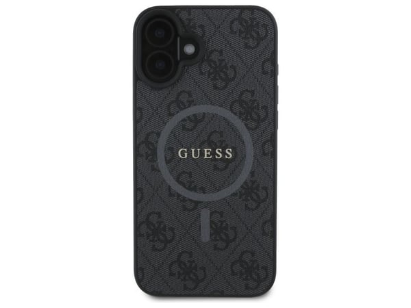 Guess PU-läder ring MagSafe-skal för iPhone 16 svart