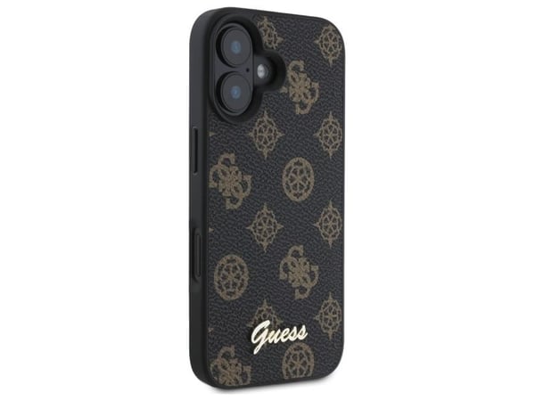Guess GUHMP16SPGPYSK hardcase Peony Script MagSafe til Apple iPhone 16 6,1" svart