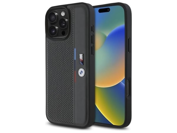 BMW BMW BMHCP16L23PUPVA iPhone 16 Pro 6.3" antracyt/anthracite hardcase M Perforated Tricolor Detail Line