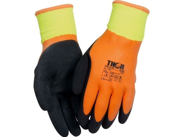 Latexhandske, hel-/dyppad, THOR Superflex Thermo, 8, orange - (12 st)