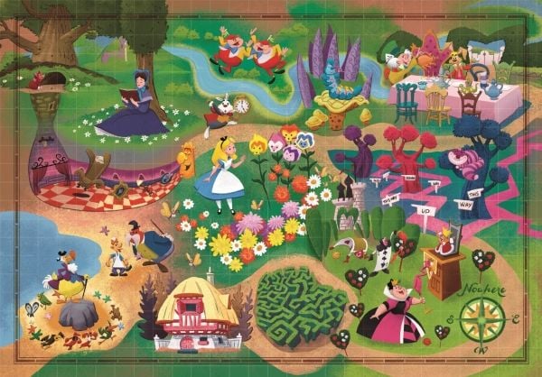 Puzzle Story Maps Liisa ihmemaassa, 1000 palaa Puzzle Story Maps Liisa ihmemaassa, 1000 palaa