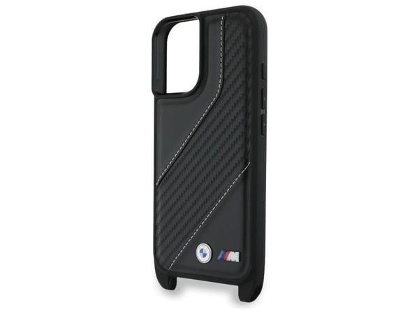BMW BMHCP16M23PSCCK Apple iPhone 16 Plus 6,7" etui for telefon svart / etui for telefon svart M Edition karbonstripe og stropp