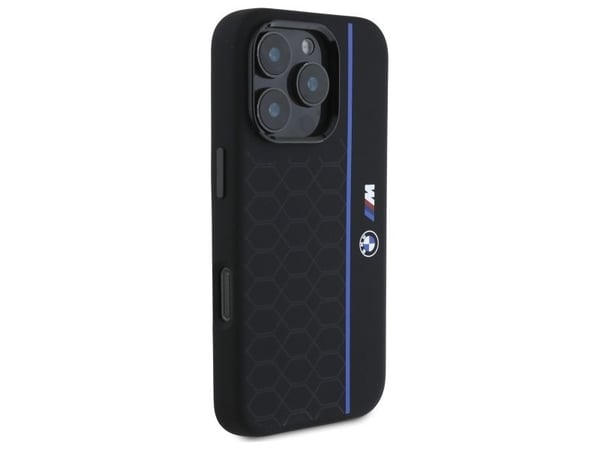 BMW BMHMP16L23SHEB Apple iPhone 16 Pro 6.3" Kotelo Musta Silikoni kuusikulmainen linja MagSafe