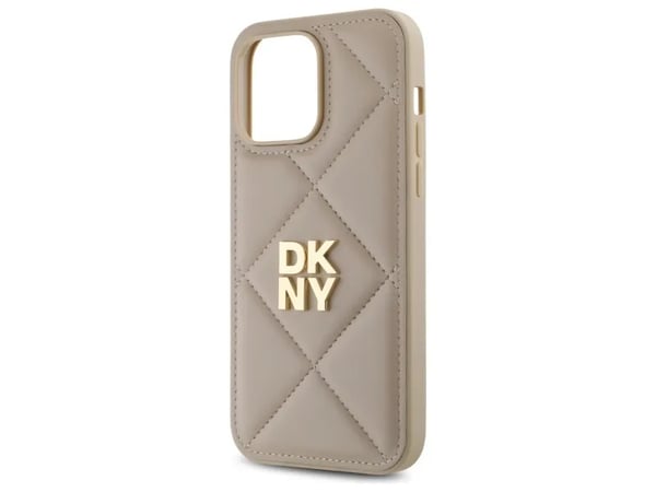 DKNY DKHCP14XPQDSLE etui til iPhone 14 Pro Max 6,7" beige/beige Quilted Stack Logo