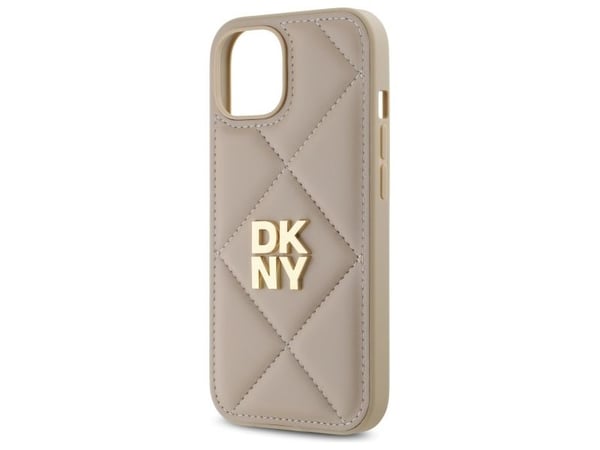 DKNY DKHCP15SPQDSLE iPhone 15 6,1" beige/beige quiltad stack logo