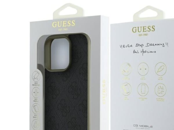 Guess GUHCP16LGF4GGR iPhone 16 Pro 6.3" hårt skal 4G – Charms Collection (svart)