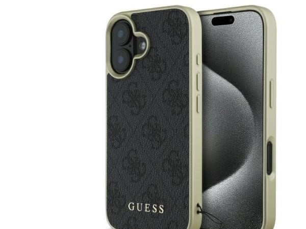 Guess GUHCP16MGF4GGR hårt mobilskal för Apple iPhone 16 Plus 6,7" (svart) - 4G Charms Collection