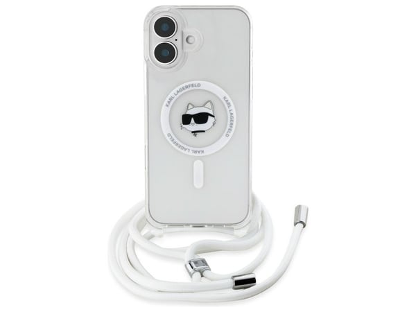 Karl Lagerfeld KLHMP16SHCCHNT Apple iPhone 16 6.1" dėklas telefonui skaidrus IML Choupette Head &amp; Cord MagSafe -pää ja johto