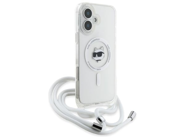 Karl Lagerfeld KLHMP16SHCCHNT Apple iPhone 16 6.1" dėklas telefonui skaidrus IML Choupette Head &amp; Cord MagSafe -pää ja johto