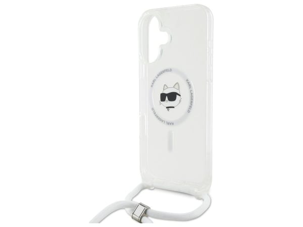 Karl Lagerfeld KLHMP16SHCCHNT Apple iPhone 16 6.1" dėklas telefonui skaidrus IML Choupette Head &amp; Cord MagSafe -pää ja johto