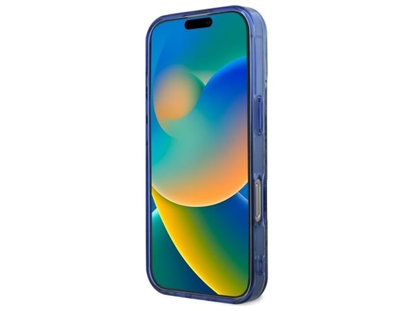 Apple iPhone 16 Pro Max Guess IML Peony 4G-taustalla MagSafe (GUHMP16XH4PYEEB) dėklas telefonui mėlynos spalvos