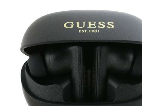 Guess Capsule Printed Logo Bluetooth TWS-hörlurar ANC & ENC + laddningsetui (svart)