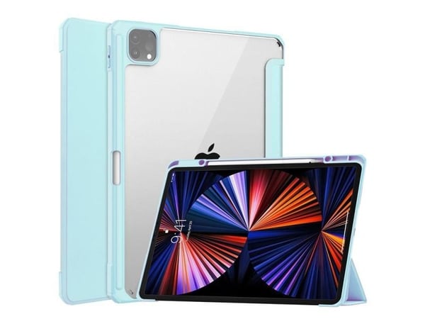 CoreParts - Vikbart fodral för surfplatta - tri-fold, built-in S Pen holder, auto-wake function - termoplastisk polyuretan (TPU) - transparent, sky...