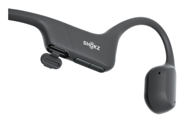 SHOKZ OpenRun Mini - Hodetelefoner med mikrofon - åpent øre - bak-nakken-montering - Bluetooth - trådløs - svart