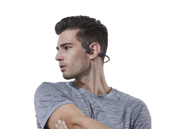 SHOKZ OpenRun Mini - Hodetelefoner med mikrofon - åpent øre - bak-nakken-montering - Bluetooth - trådløs - svart