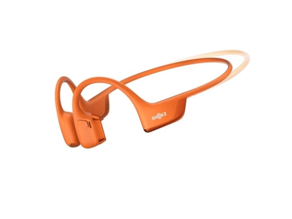 SHOKZ OpenRun Pro 2 Mini - Hörlurar med mikrofon - öppet öra - montering bakom nacken - Bluetooth - trådlös - orange