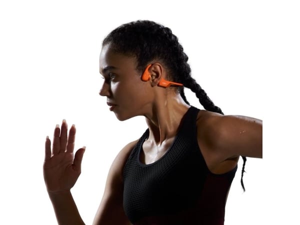 SHOKZ OpenRun Pro 2 Mini - Hodetelefoner med mikrofon - åpent øre - bak-nakken-montering - Bluetooth - trådløs - oransje