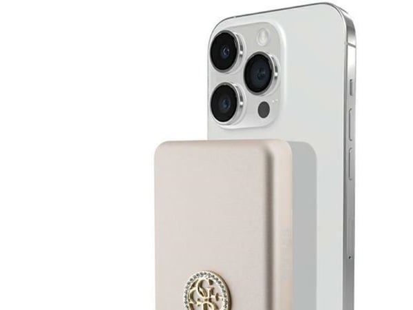 Guess Guess Powerbank Induktiv 5W GUPBM3AL4DMD 3000mAh gull/gull MagSafe 4G Strassed Metal Logo