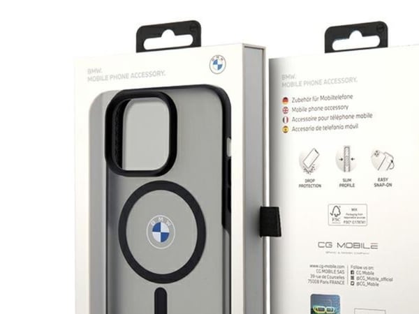 BMW BMHMP15LDSLK iPhone 15 Pro 6,1" svart hårt skal IML Signature MagSafe