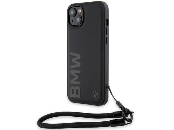 Mobilskal till Apple iPhone 15 Plus / 14 Plus 6.7" Signature Leather Wordmark Cor (svart)