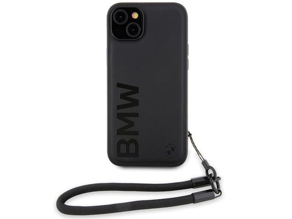 Mobilskal till Apple iPhone 15 Plus / 14 Plus 6.7" Signature Leather Wordmark Cor (svart)